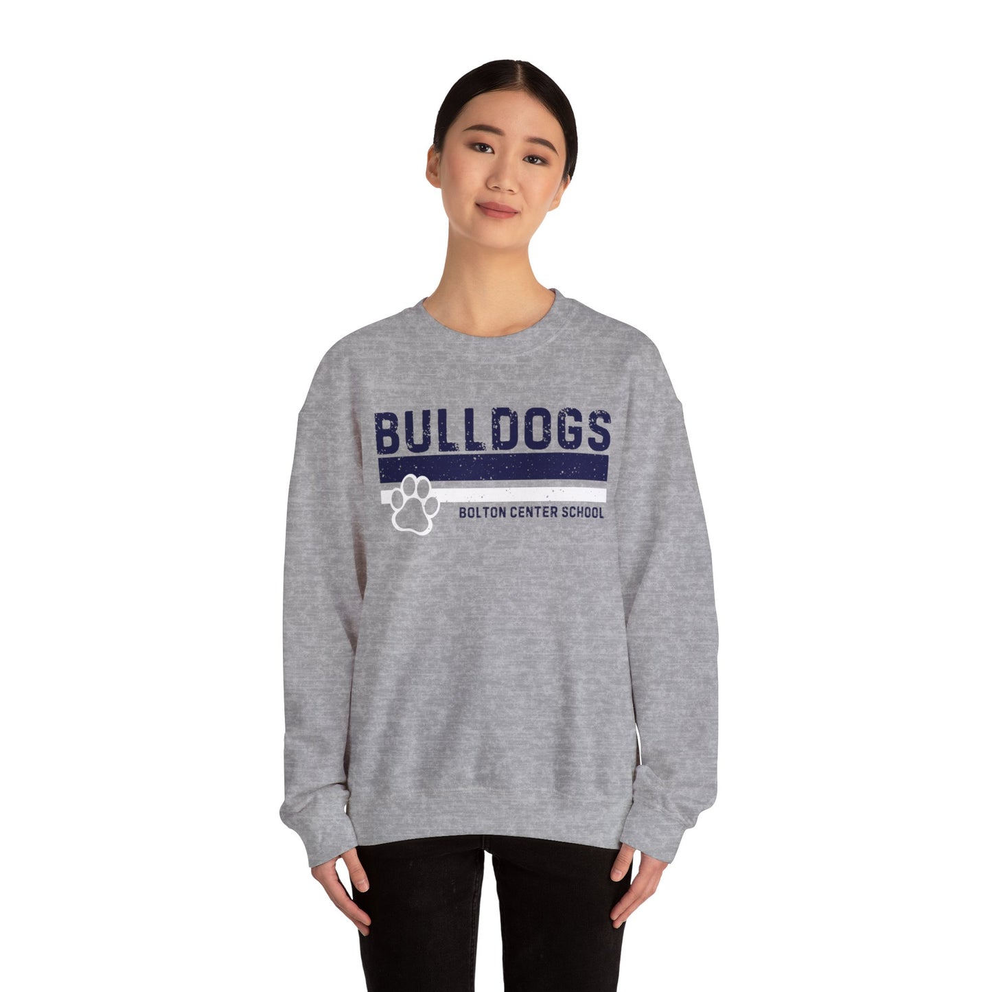 Vintage Bulldog Striped Crewneck Sweatshirt